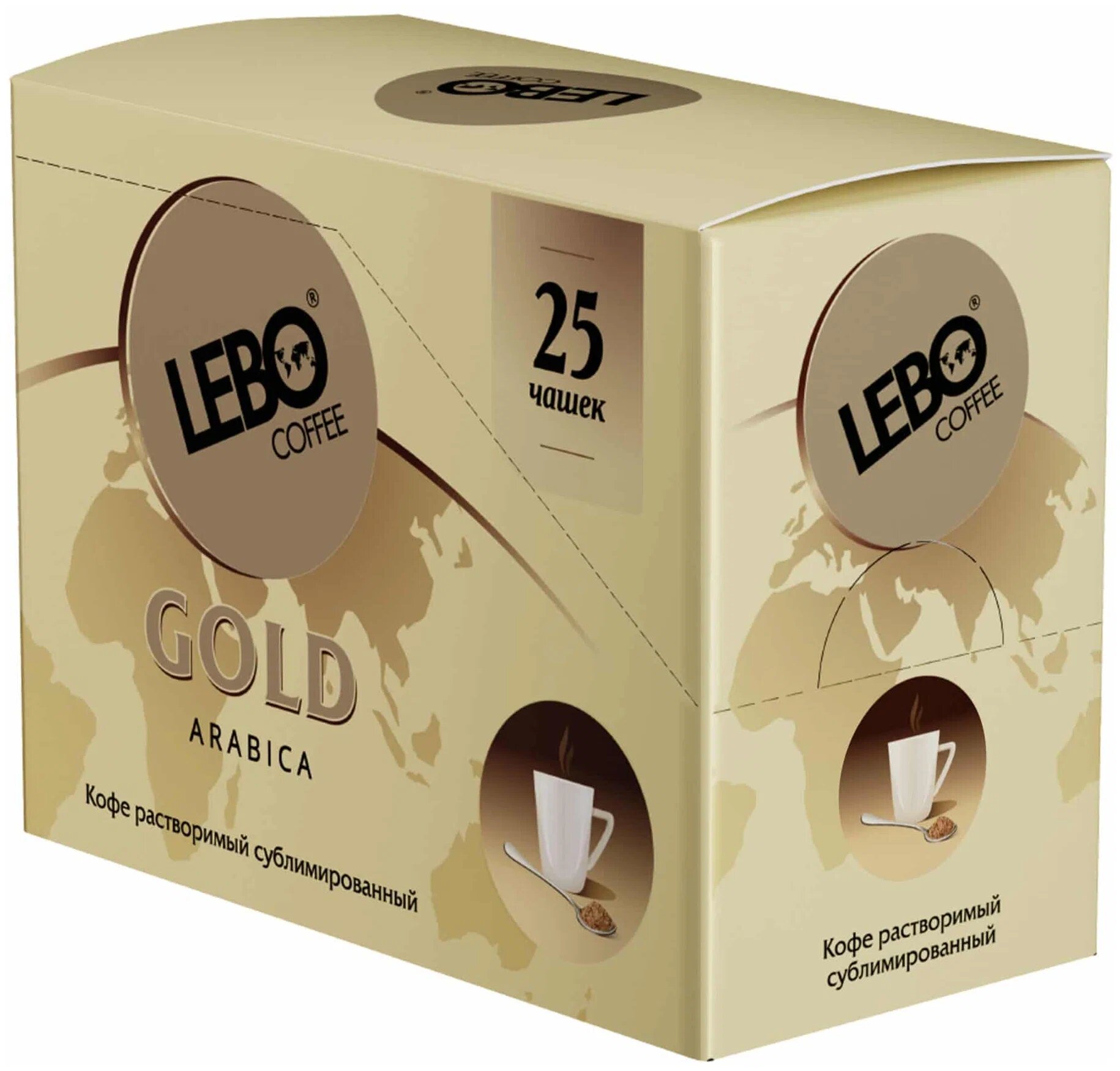 Растворимый кофе Lebo Gold, в пакетиках, 25 уп, 50 г