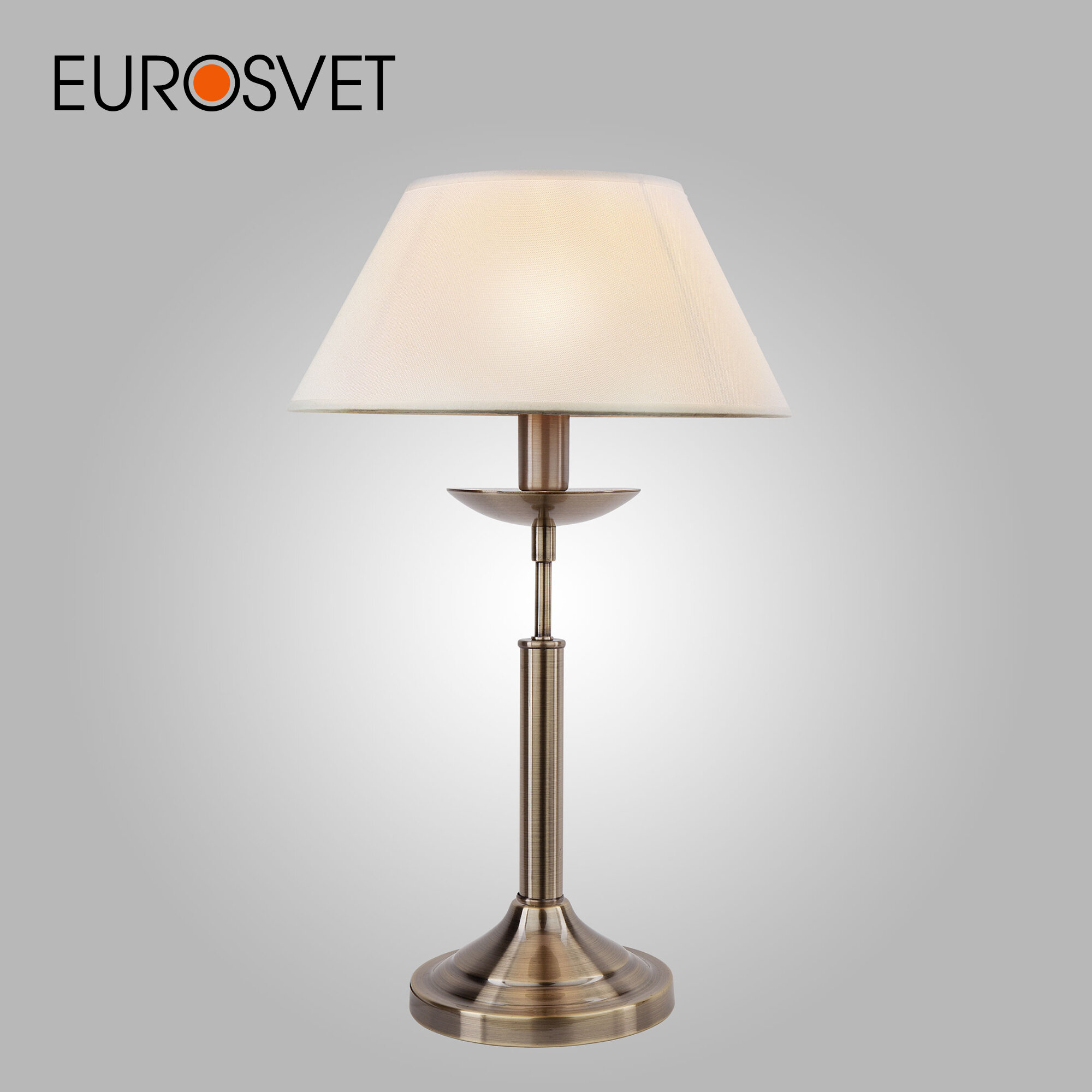 Настольная лампа с тканевым абажуром Eurosvet Hotel 01010/1, цвет античная бронза