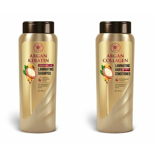 Mi-Ri-Ne Набор средств для волос Шампунь и кондиционер С аргановым маслом для окрашенных и истонченных волос по 500 мл