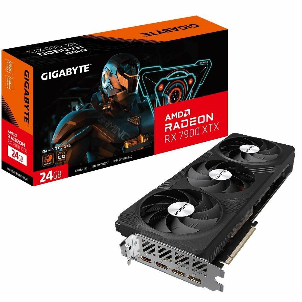 Gigabyte Видеокарта Gigabyte RX7900XTX GAMING OC 24GB GDDR6 384-bit HDMIx2 DPx2 Radeon RX 7900XTX