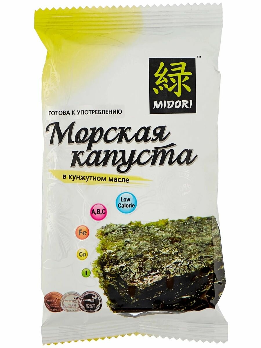 Морская капуста MIDORI в кунжутном масле, 5 г - фото №1