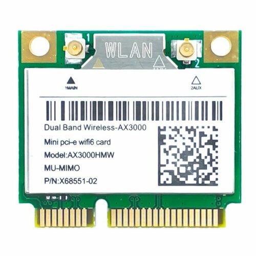 Сетевая Карта Card PCB MyPads AX200 AX3000HMW Mini PCI-E WiFi 6 Беспроводной Адаптер 24G5G Bluetooth 51 80211AX Для Win10 3798₽