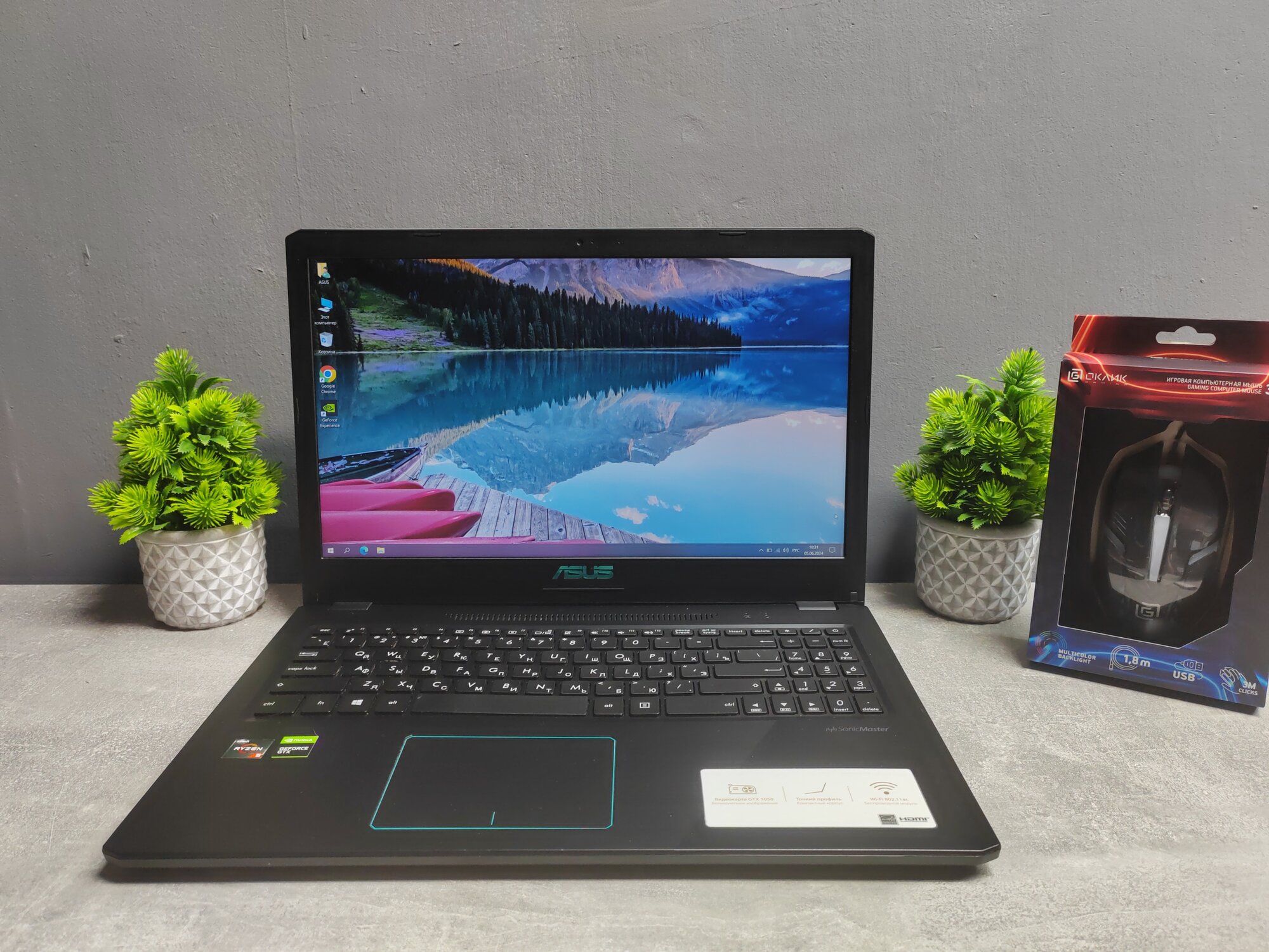 Игровой ноутбук Asus M570D, 16gb, Ryzen 3500, GTX1050, SSD512