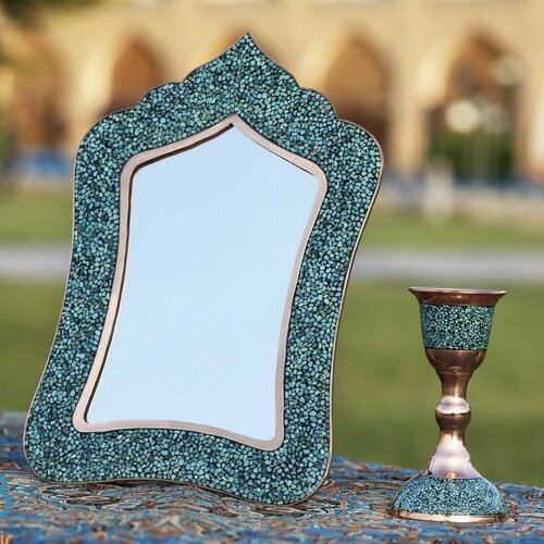 Зеркало прямоугольное Фирузе Куби Исфахан 37 см.