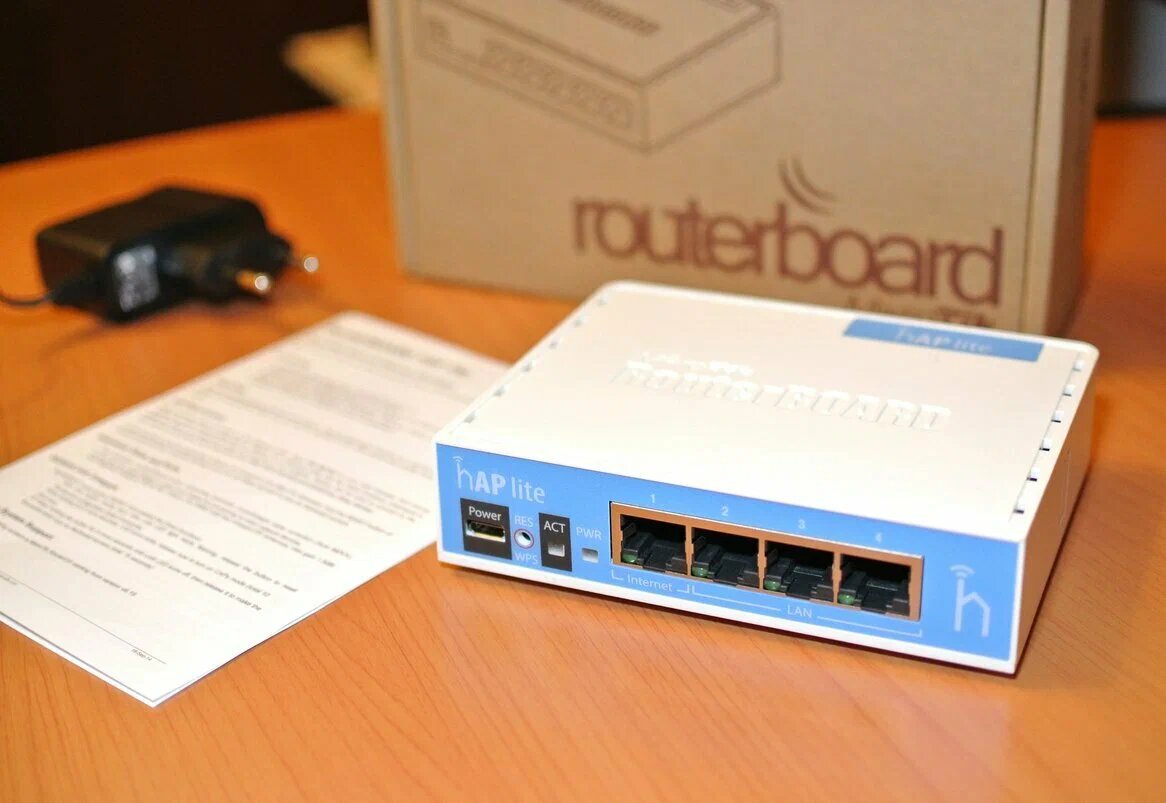 Wi-Fi точка доступа MikroTik hAP lite RU, белый / синий