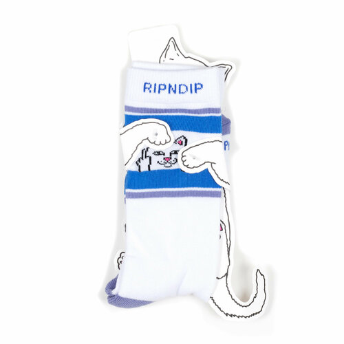 фото Носки ripndip носки с котом лордом нермалом ripndip socks, размер универсальный, черный, белый, серый