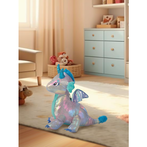 Мягкая игрушка Серебристый Дракон, 27 см