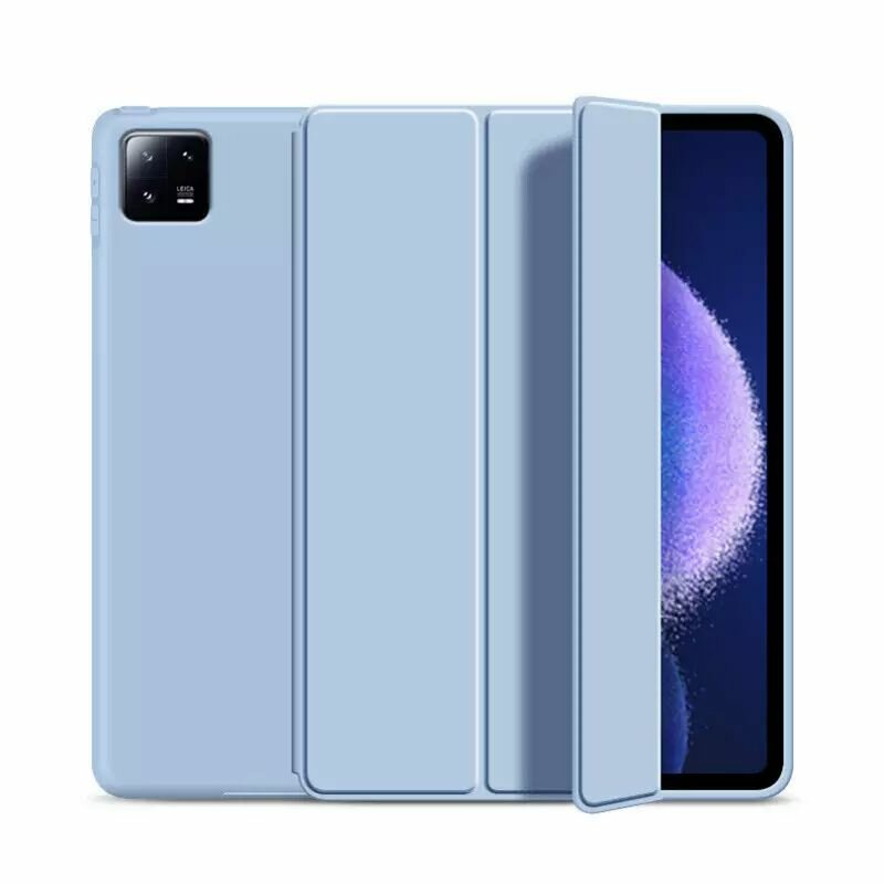 Силиконовый чехол для планшета Xiaomi Pad 6/Pad 6 Pro на магнитах, Светло-синий
