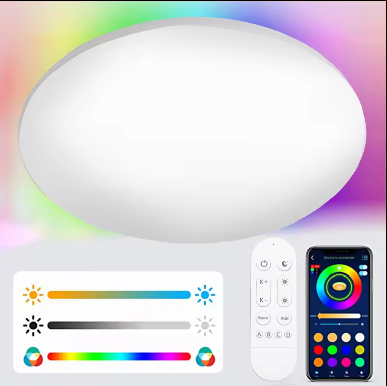 Потолочная люстра с управлением через Wi-Fi и Bluetooth, 30 см, 24Вт, RGB+CW, Tuya — фото 1