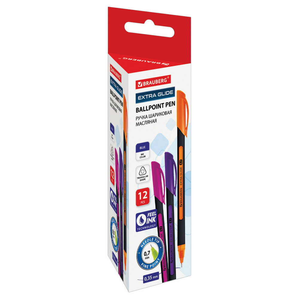 Ручка шариковая масляная BRAUBERG "Extra Glide Soft Color", СИНЯЯ, узел 0,7 мм, линия письма 0,35 мм, OBP156 - фото №15