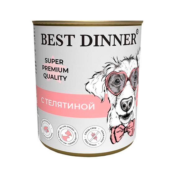 BEST DINNER Super Premium Корм влаж. телятина д/собак конс.340г