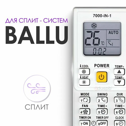 Пульт для кондиционера Ballu пульт для сплит-системы баллу 7000 в 1 888₽