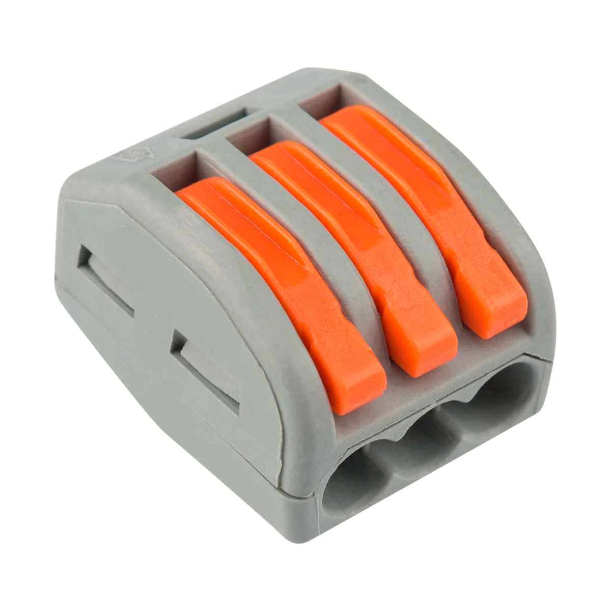 фото Клеммы для проводов 3-х контактная (10 шт), 222-412 / Клеммник двойной TechnoLaxes / Зажим для проводов