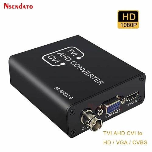 Преобразователь сигнала TVI CVI AHD в HD/VGA/CVBS, EU Plug, 0