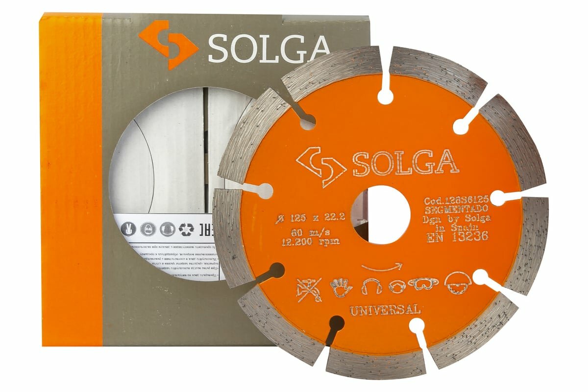 Solga Diamant Диск алмазный basic universal сегментный (железобетон) 125мм/22,23 128S6125