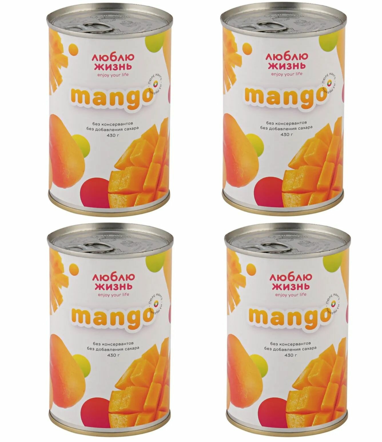 Пюре манго Люблю Жизнь 430 г х 4 шт