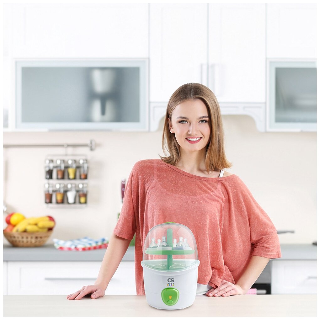 Картинки Электрический стерилизатор CS Medica KIDS CS-28s, белый/зеленый