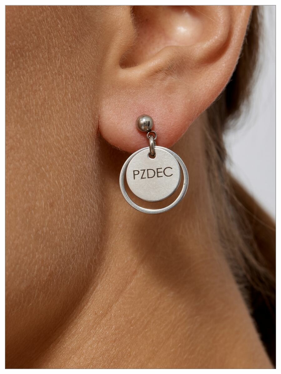 Серьги ДУША_BRAND, серебристый — фото 1