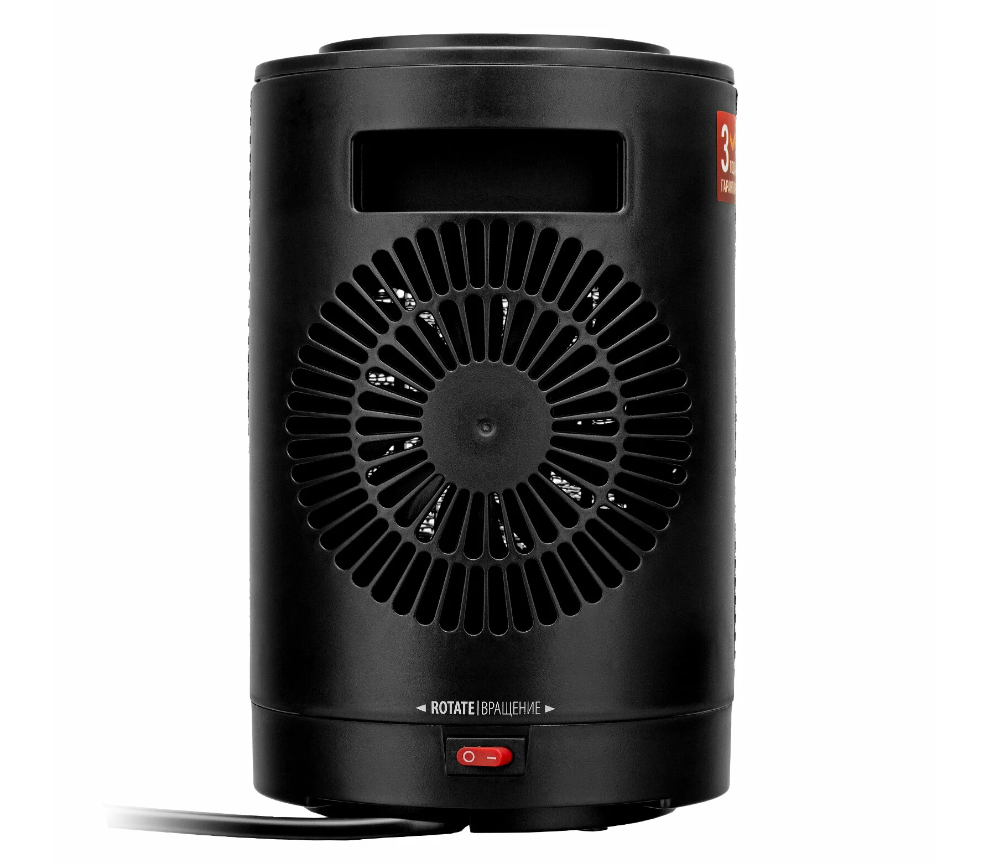 Изображение Тепловентилятор керамический DTFC-1200S, вращение, 3 реж, вентилятор, нагрев 600/1200 Вт// Denzel