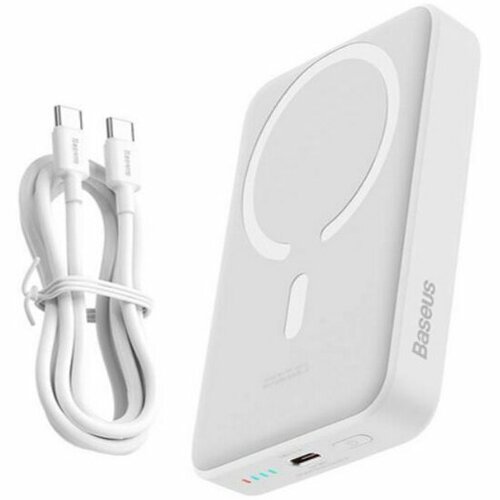 Внешний аккумулятор Baseus Magnetic Mini Wireless Fast Charge 10000mAh 30W With Cable Type-C to Type-C PPCX110202 белый 4800₽