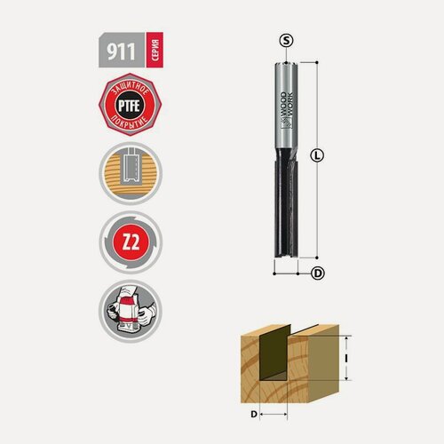 Изображение товара Фреза пазовая D-10mm I-19mm S-8mm WOODWORK/вудворк 911.1019.08
