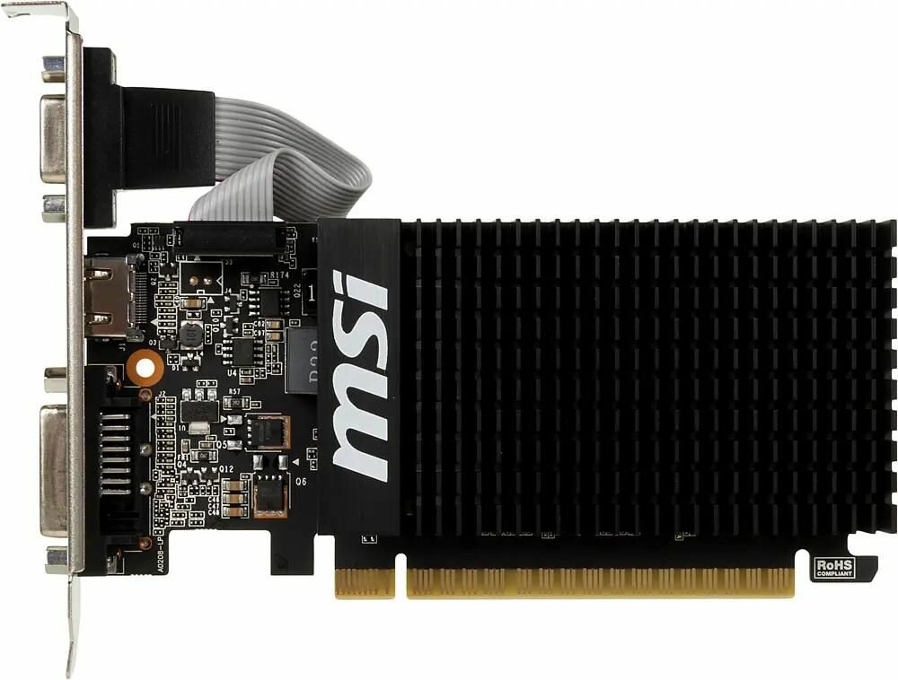 Видеокарта MSI NVIDIA GeForce GT 710 GT 710 2GD3H LP 2ГБ DDR3, Low Profile, Ret