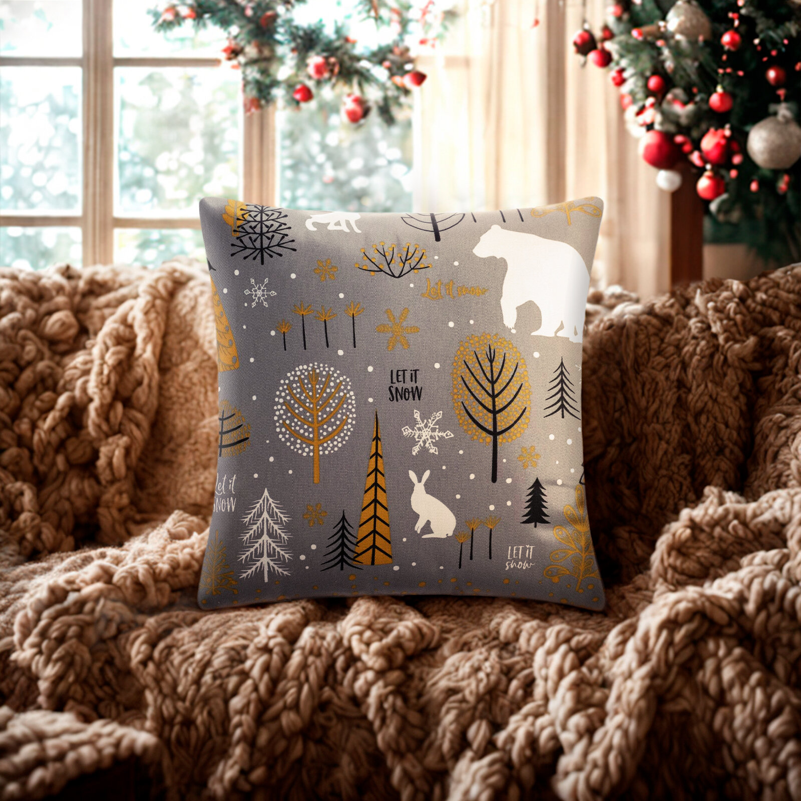 Наволочка декоративная Этель на молнии 40x40 см рогожка