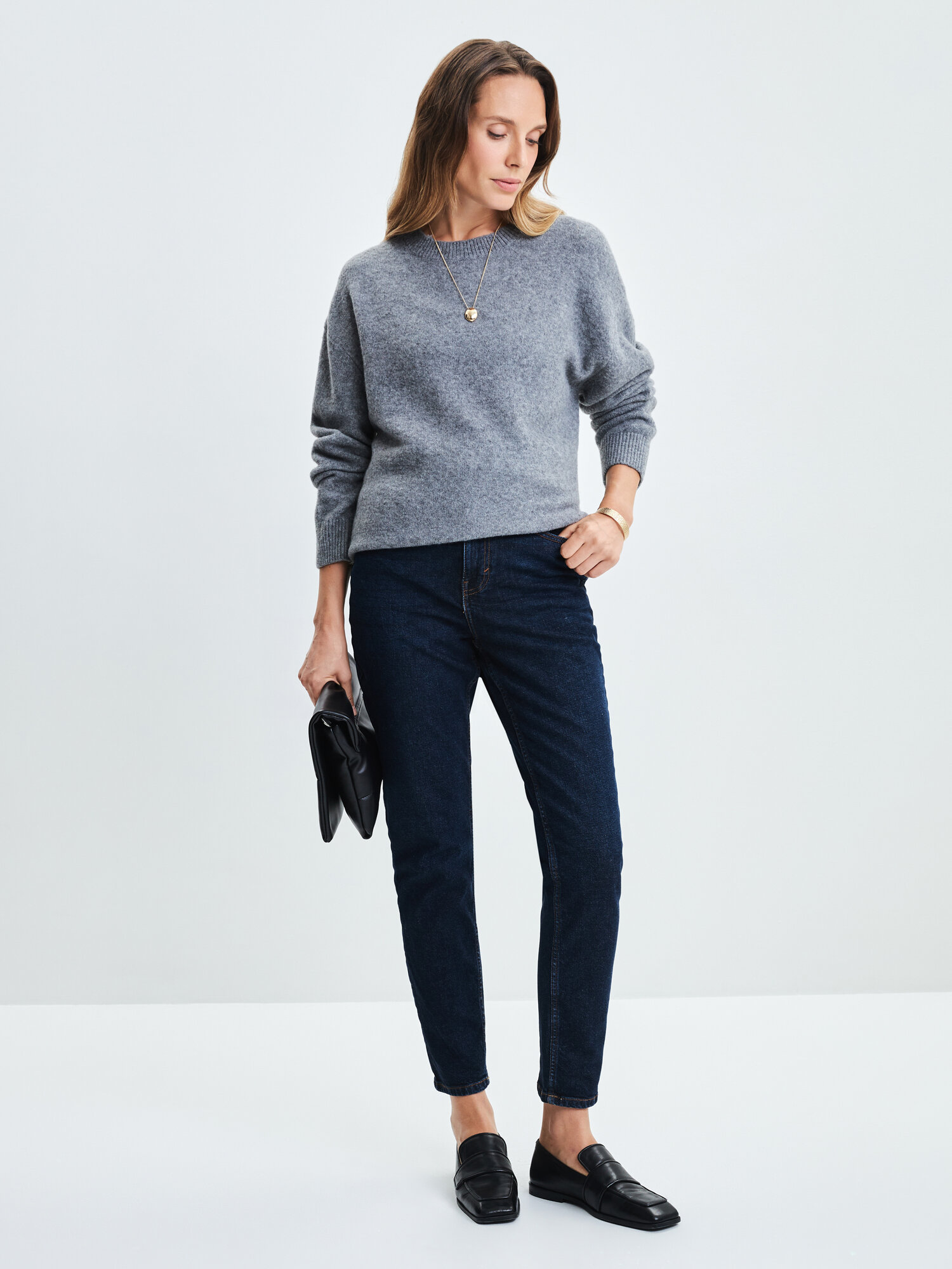 Джинсы мом Zarina mom fit, размер XS (RU 42)/170, темный индиго
