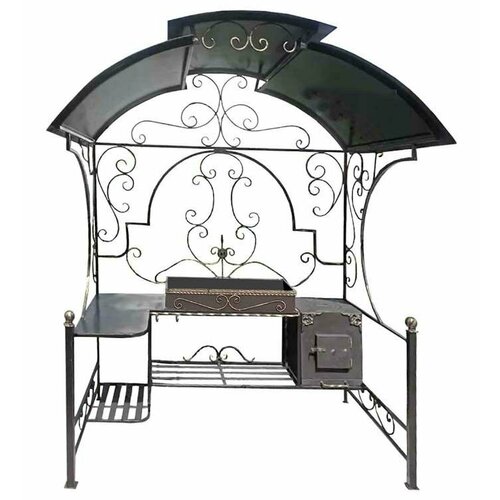 Кованый мангал Париж с печью