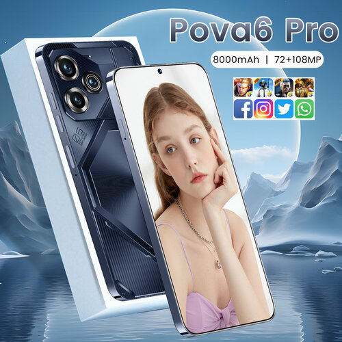 Шокирующий дебют Смартфон Pova6 Pro с длительной автономностью 8000 мАч высокоскоростной процессор без проблем 12958₽