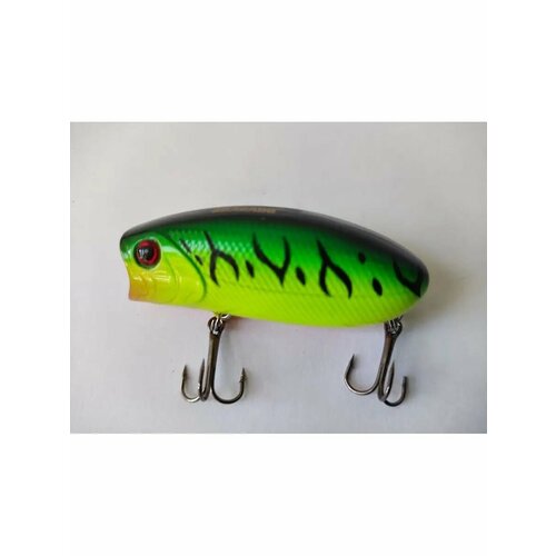 Поппер Sharado MALS, поверхностный, плавающий, тройной крючок, желто-зеленый/черный/оранжевый