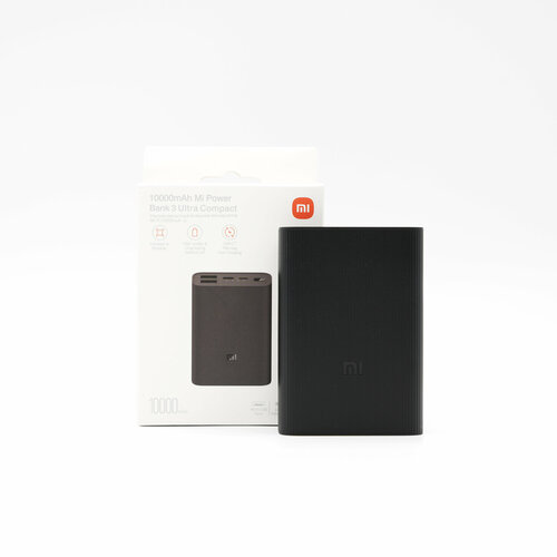 Портативный аккумулятор Xiaomi Mi PowerBank Ultra 10000 мАч быстрая зарядка черный 289000₽