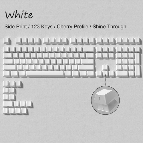Womier градиентные клавиши Cherry Profile PBT 136 шт, WHITE-cherry-123
