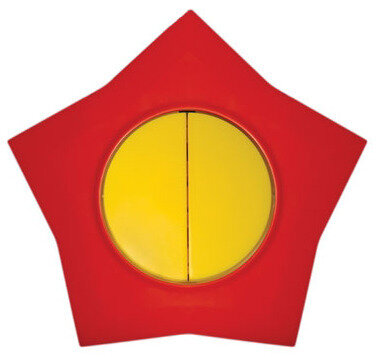 Выключатель 2-х клавишный желто-красный Happy Звезда скрытой установки