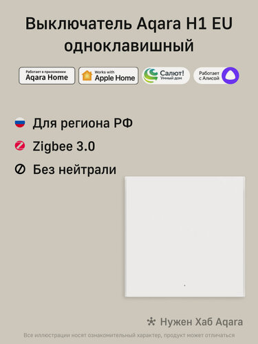 Изображение товара Умный выключатель Aqara Smart Wall Switch H1 (WS-EUK01)