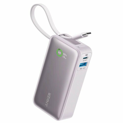 Внешний аккумулятор Anker Nano Power Bank 10000mAh 30W Built-in USB-C cable - White 6650₽
