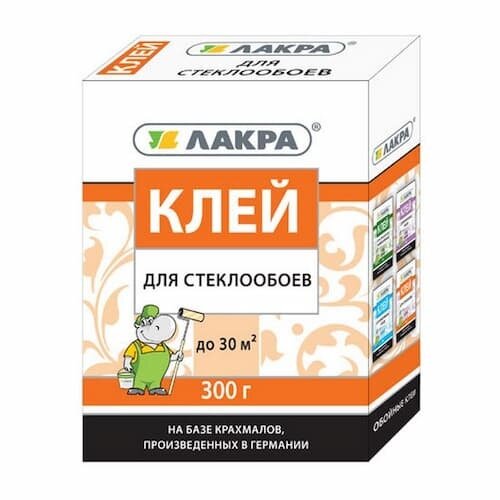 Клей для Стеклообоев 0.3кг Белый Лакра.