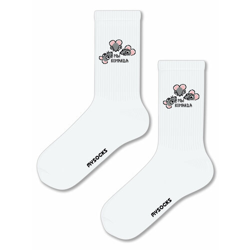 фото Носки mysocks крысы - мы команда, размер 36-43, белый