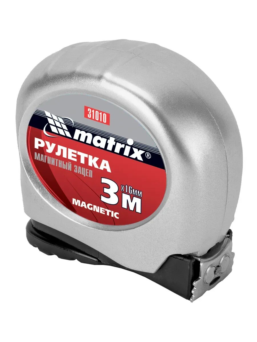 Рулетка строительная 3м х 16мм магнит. зацеп MATRIX 31010