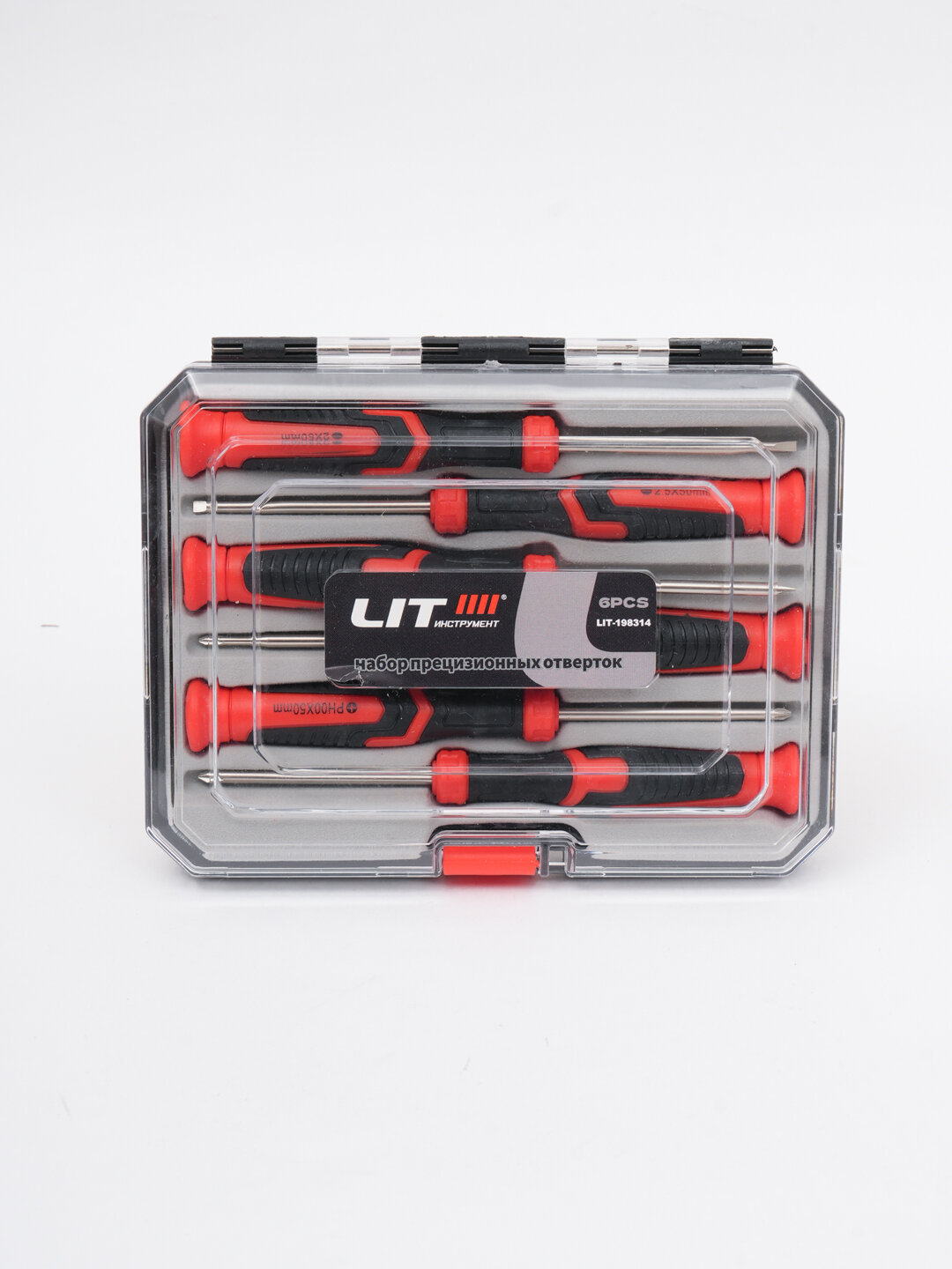 Набор отверток LIT, в кейсе, с противоскользящими рукоятками, 6 штук