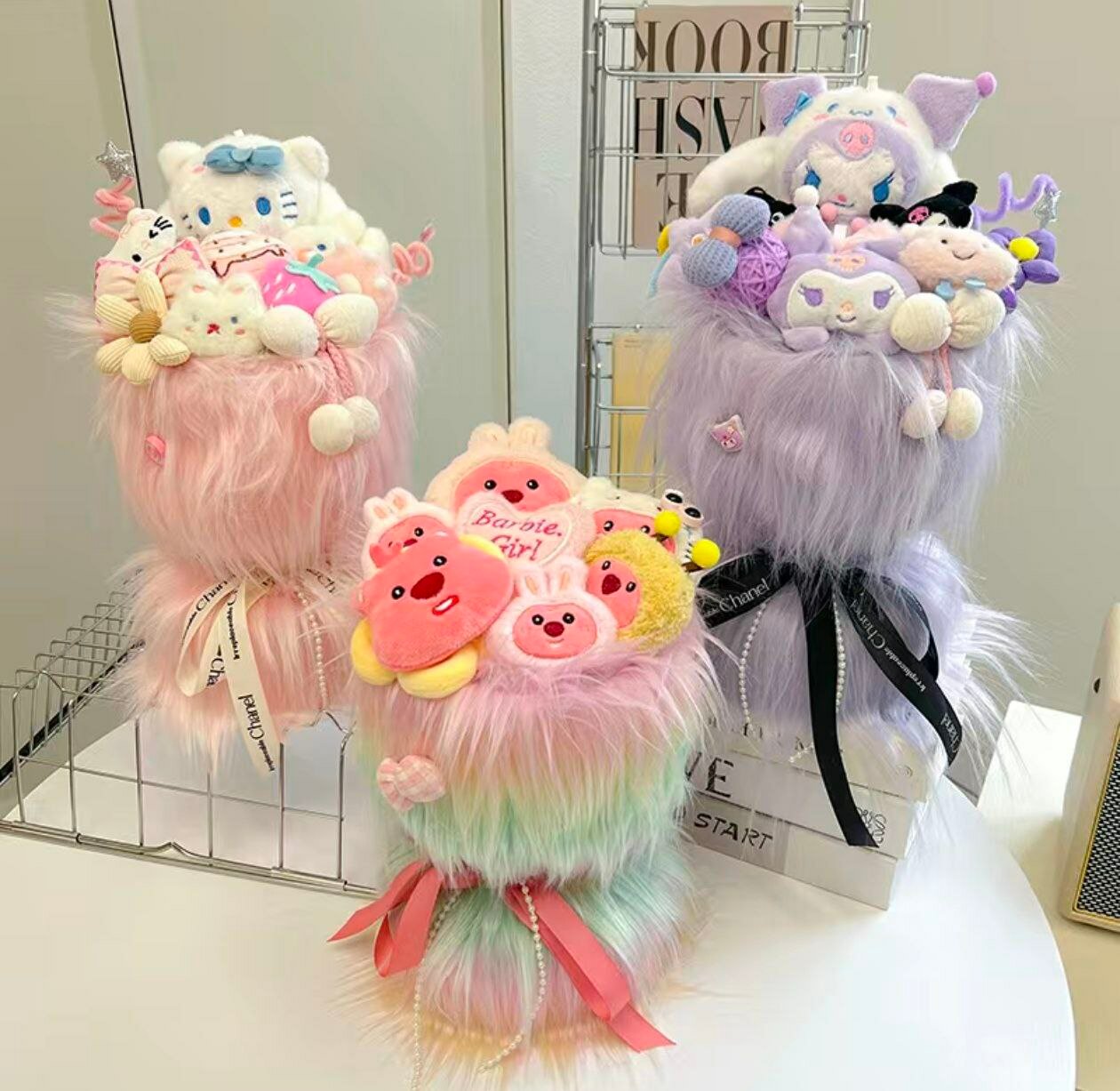 Hello Kitty uslubidagi o'yinchoqlarning yumshoq guldastasi 32sm — фото 1