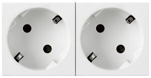 <b>Розетка</b> Legrand 077252 Mosaic, 16 А, с защитной шторкой, с заземлением <b>Розетка</b> 2Х2К+З