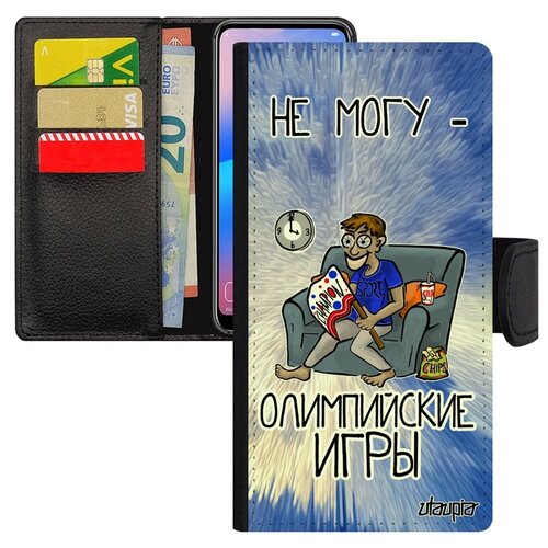 фото Чехол-книжка на мобильный p20 lite, "не могу - олимпийские игры!" игра карикатура utaupia