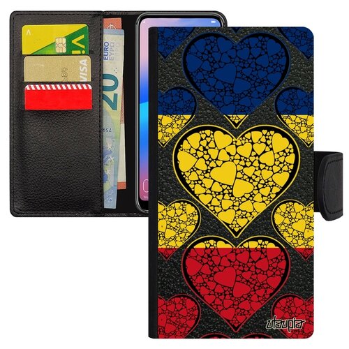 фото Чехол-книжка на мобильный samsung galaxy a40, "флаг румынии с сердцем" патриот любовь utaupia