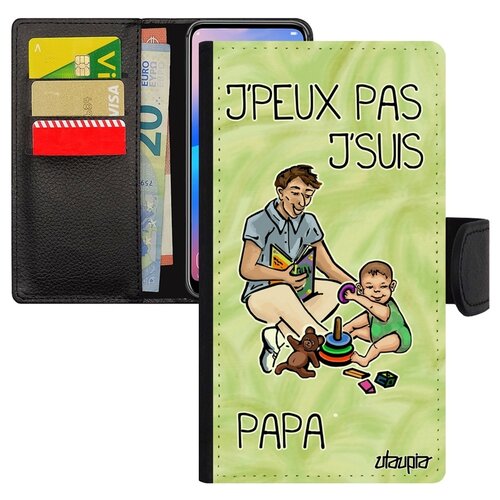 фото Чехол книжка на мобильный iphone 8, "не могу - стал папой!" повод пародия utaupia