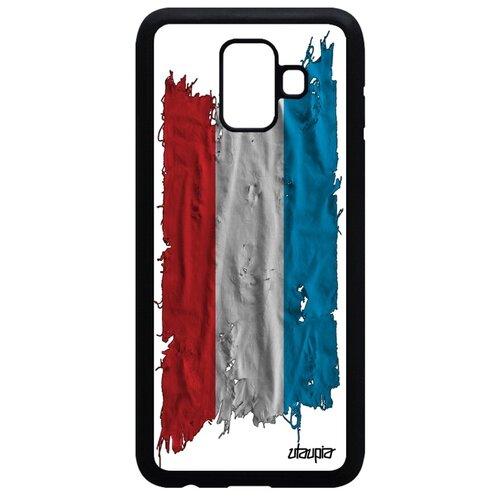 фото Чехол на samsung galaxy a6 2018, "флаг люксембурга на ткани" страна государственный utaupia