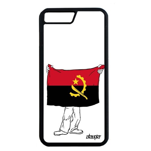 фото Чехол для телефона iphone 8 plus, "флаг анголы с руками" туризм страна utaupia