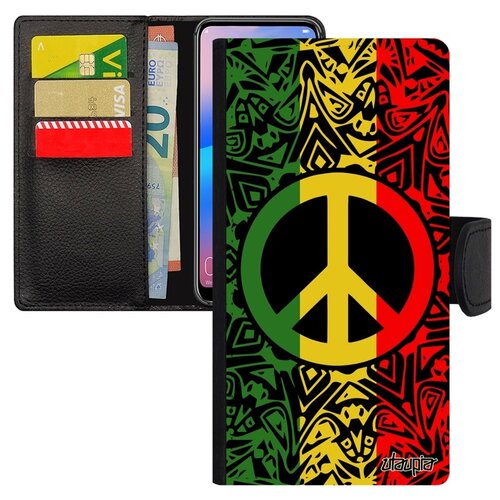 фото Чехол книжка на смартфон galaxy s8, "peace and love" стрит-арт мир и любовь utaupia