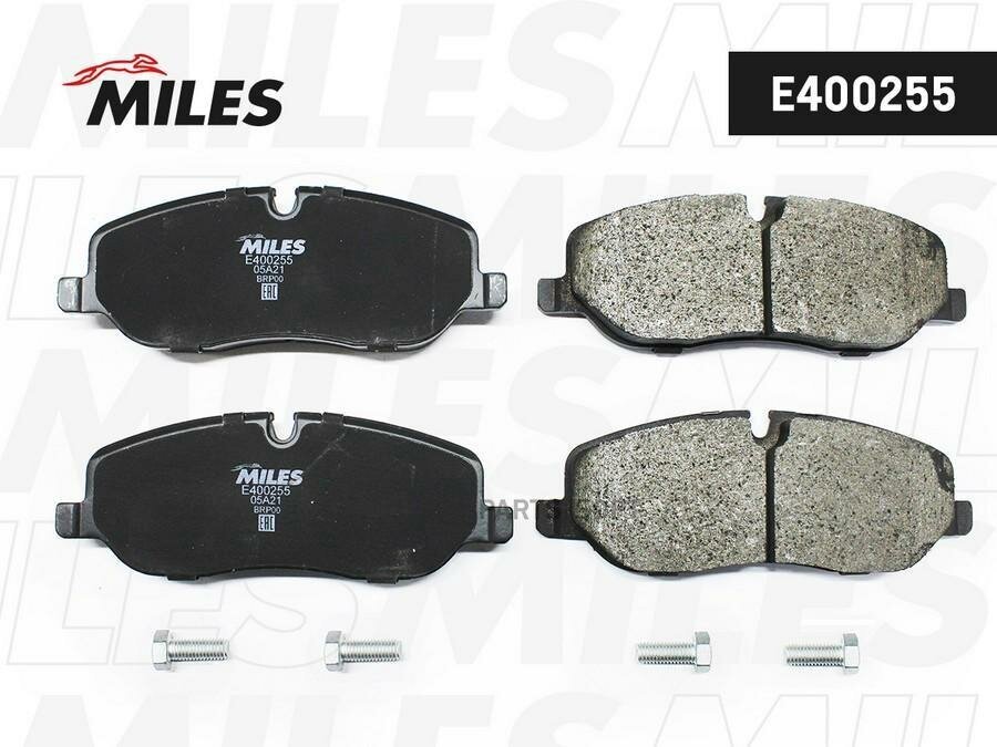 MILES E400255 Колодки тормозные передние (без датчика + болты) (Смесь Low-Metallic) (LR DISCOVERY III 04/ RANGE ROVER 02) (TRW GDB1631) E400255