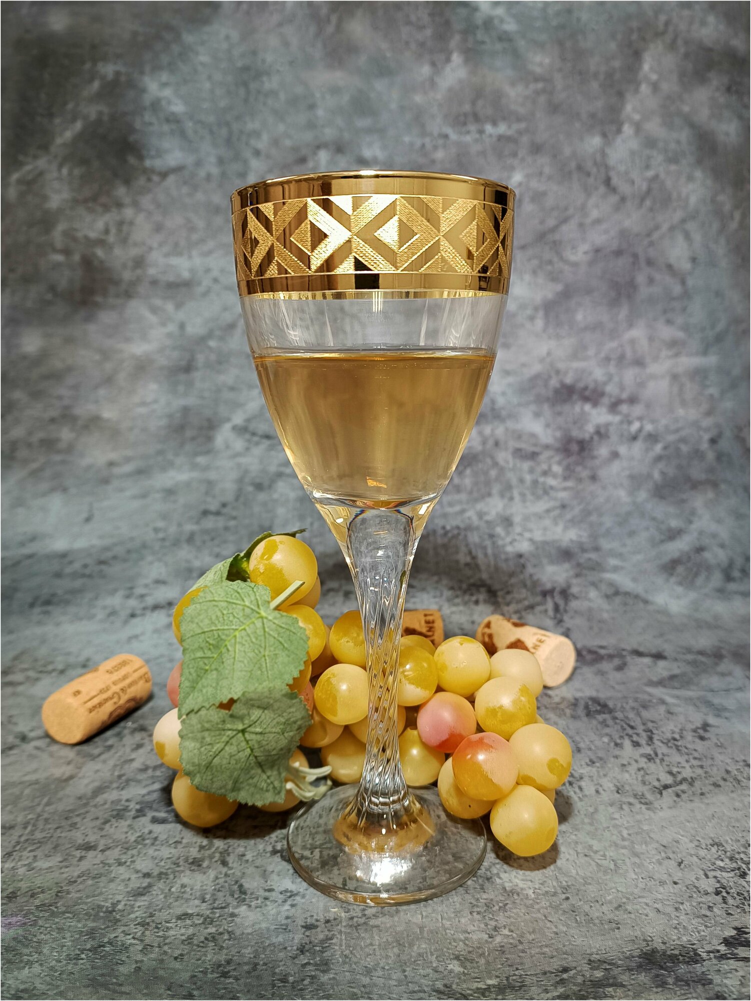 Подарочный набор бокалов для вина с алмазной гравировкой Promsiz МОДЕРН / 205 мл, 6 шт.